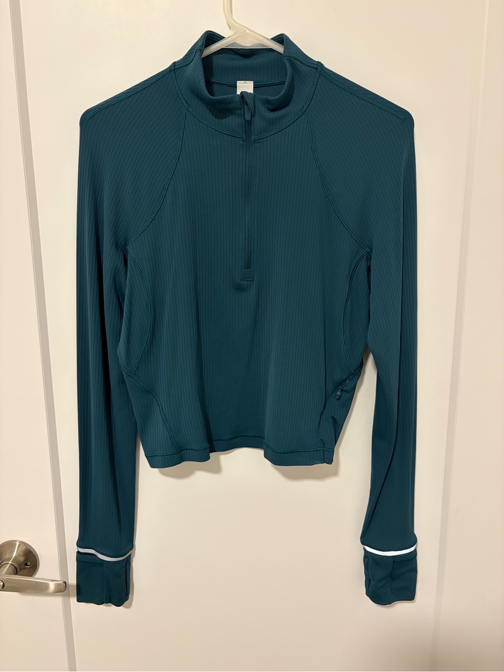 lululemon athletica Ribbed Half-Zip Long-Sleeve Top in Teal
